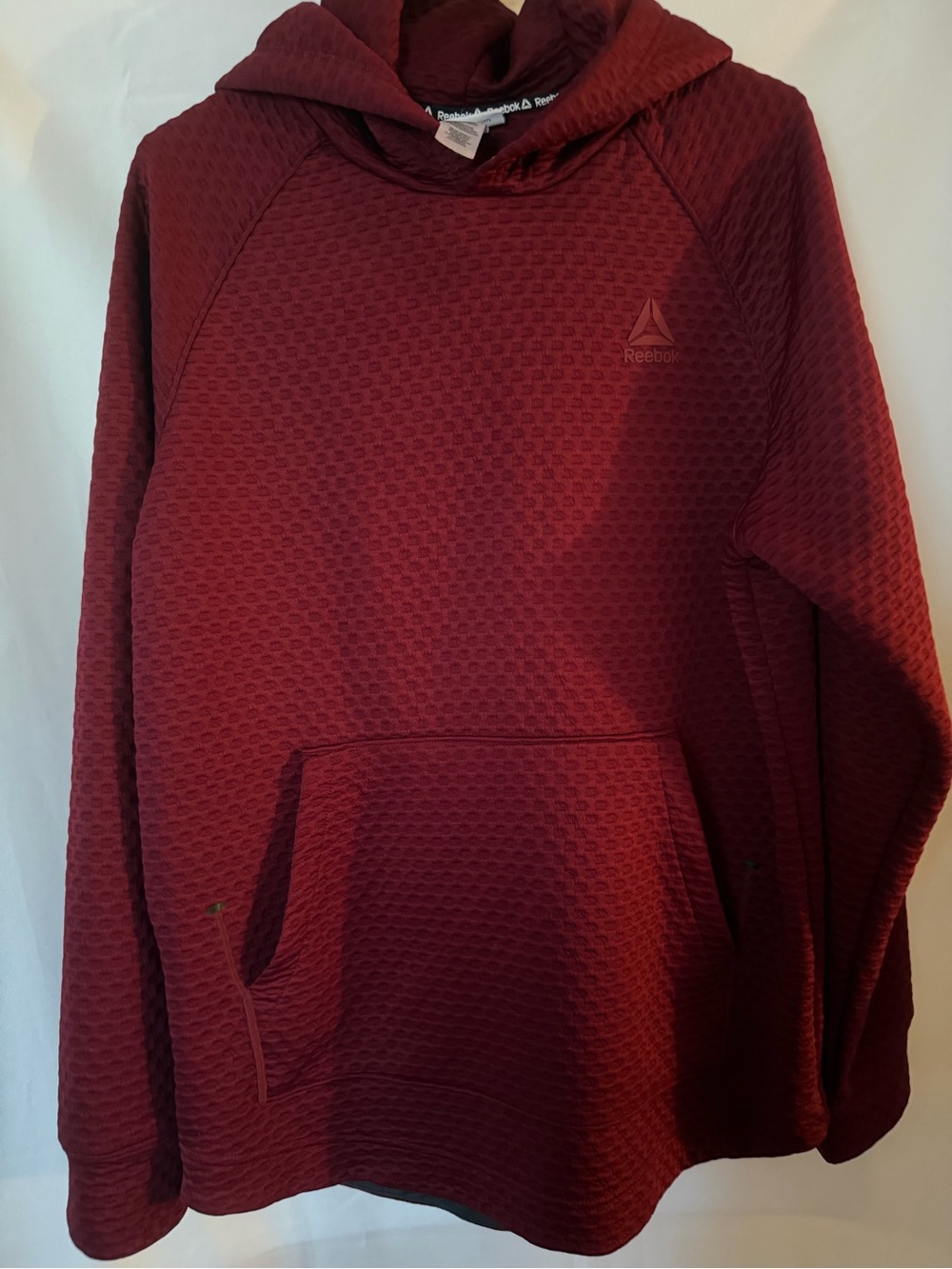 Reebok Men's Hooded Pullover in Burgundy Red